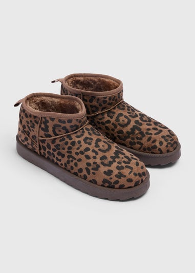 Leopard Print Mini Snug Slippers