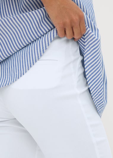 White Bengaline Cropped Leggings