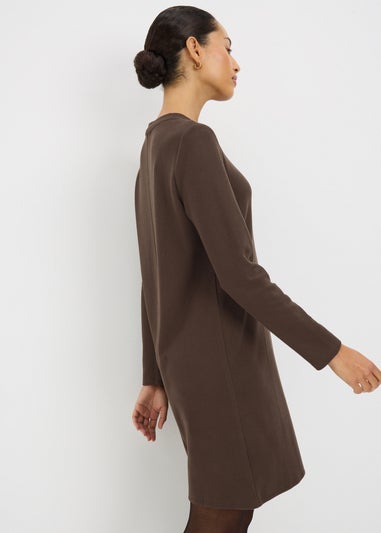 Chocolate Brown Knitted Mini Dress