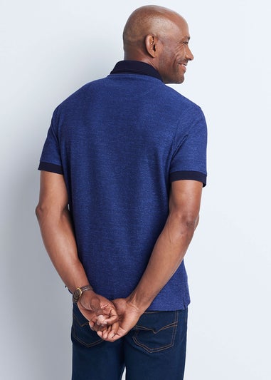 Cotton Traders Navy Guinness Short Sleeve Textured Polo Shirt