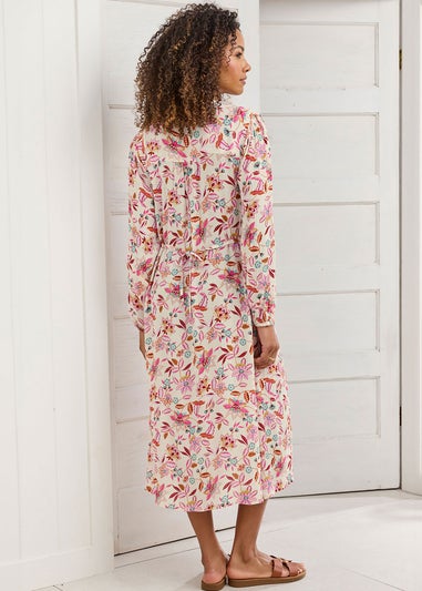 Cotton Traders Cream Pintuck Maxi Dress