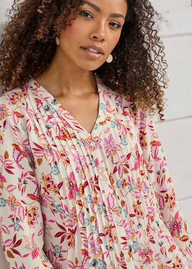 Cotton Traders Cream Pintuck Maxi Dress