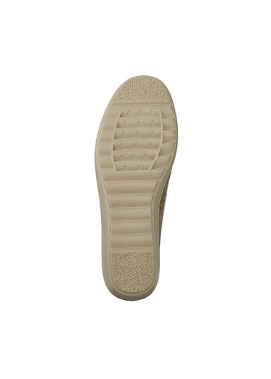 Cotton Traders Gold Flexisole Patchwork Peep Toe Shoes
