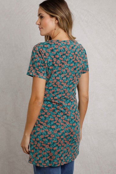 Weird Fish Green Sidra Printed Jersey Slub Tunic