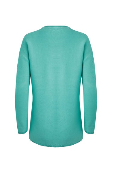 Weird Fish Blue Dalla Knitted Crew Neck Jumper