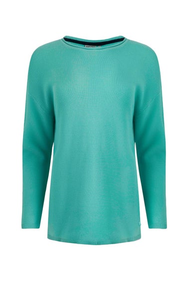 Weird Fish Blue Dalla Knitted Crew Neck Jumper