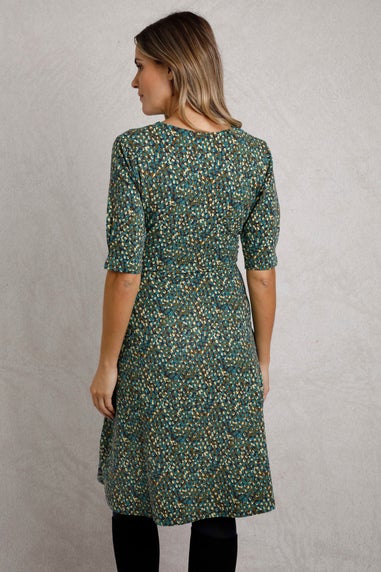 Weird Fish Green Cassandra Jersey Swing Dress