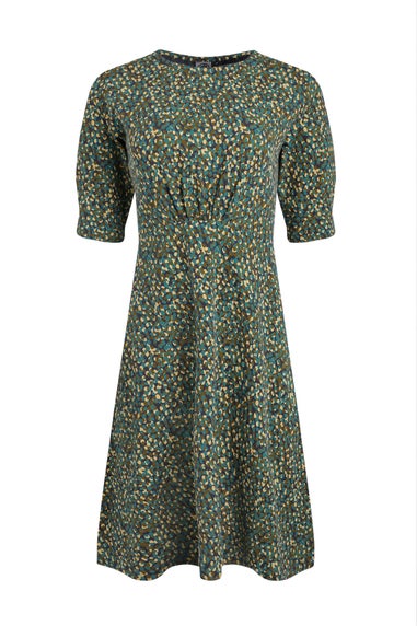 Weird Fish Green Cassandra Jersey Swing Dress