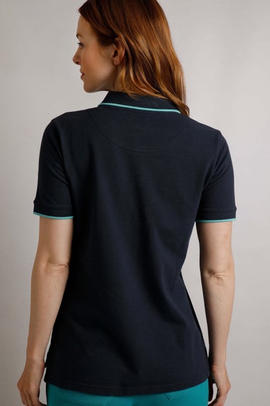 Weird Fish Navy Pammie Pique Polo Shirt