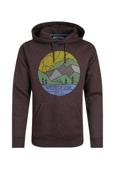 Weird Fish Red Bryant Front Print Graphic Popover Hoodie