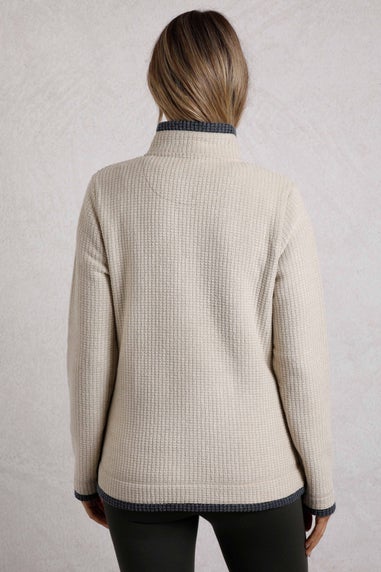 Weird Fish Cream Ariana Full Zip Grid Fleece