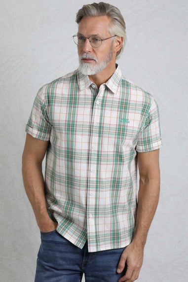 Weird Fish Green Judd Short Sleeve Check Shirt
