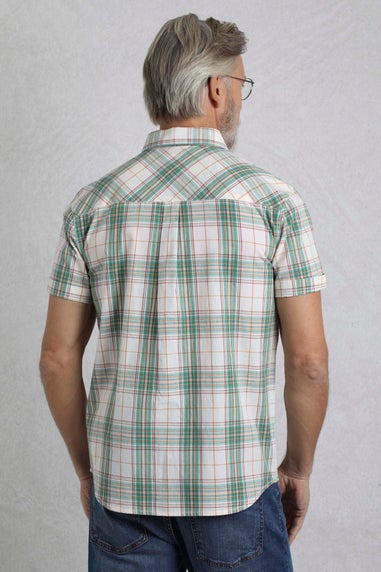 Weird Fish Green Judd Short Sleeve Check Shirt