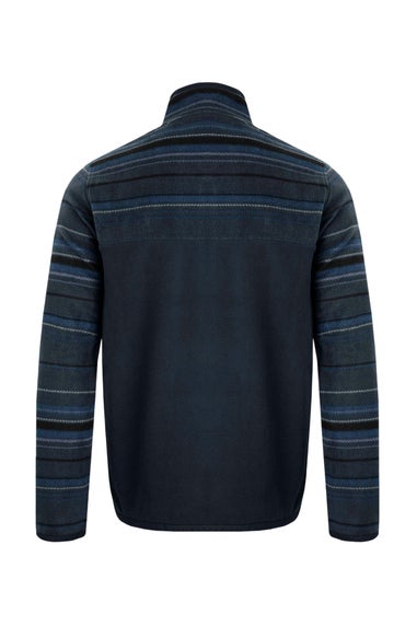 Weird Fish Navy Gilbert 1/4 Zip Striped Microfleece