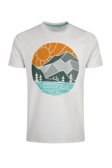 Weird Fish Cream Foothills Front Print T-Shirt