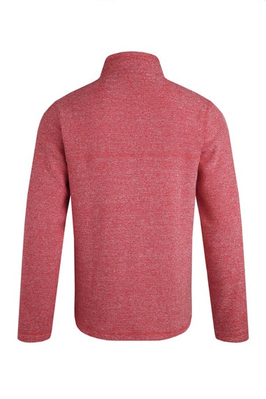 Weird Fish Red Laramie 1/4 Zip Snow Marl Fleece