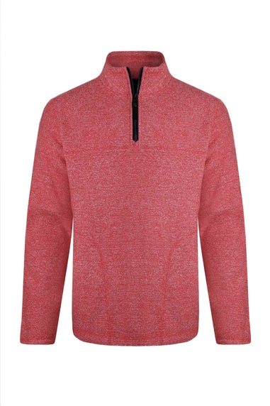 Weird Fish Red Laramie 1/4 Zip Snow Marl Fleece