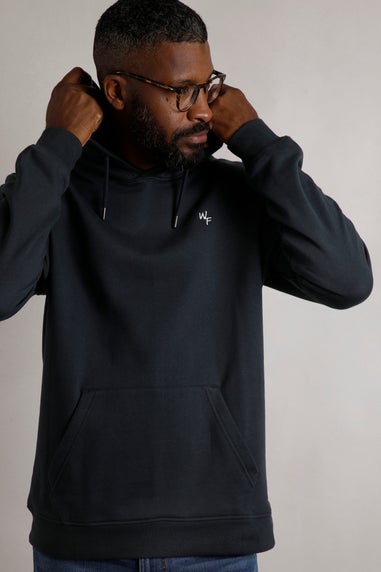 Weird Fish Navy Hugo Branded Popover Hoodie