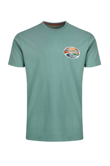 Weird Fish Blue Land & Sea Back Print Graphic T-Shirt