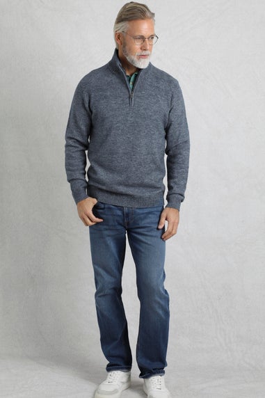 Weird Fish Blue Helmsdale 1/4 Zip Jumper