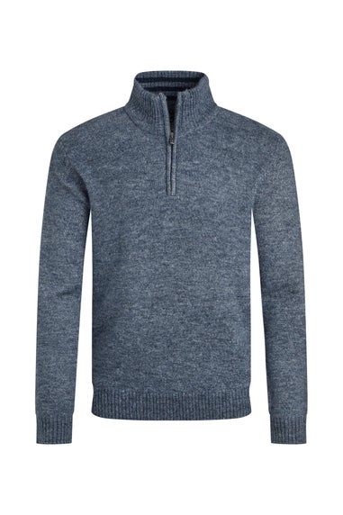 Weird Fish Blue Helmsdale 1/4 Zip Jumper