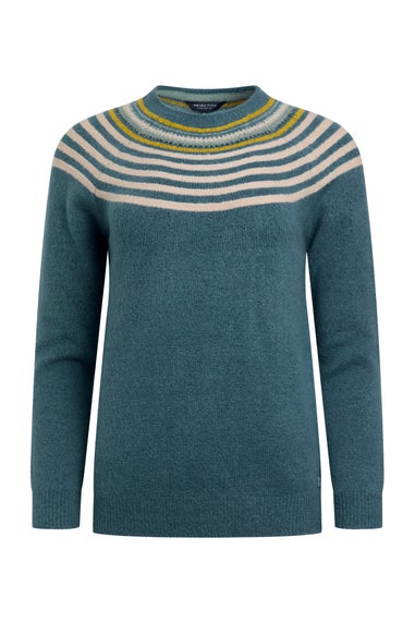 Weird Fish Blue Sinatra Patterned Knit Jumper