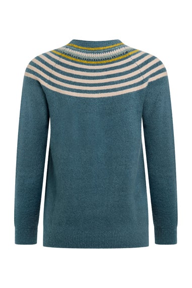 Weird Fish Blue Sinatra Patterned Knit Jumper
