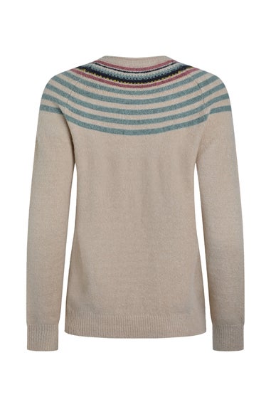 Weird Fish Cream Sinatra Patterned Knit Jumper
