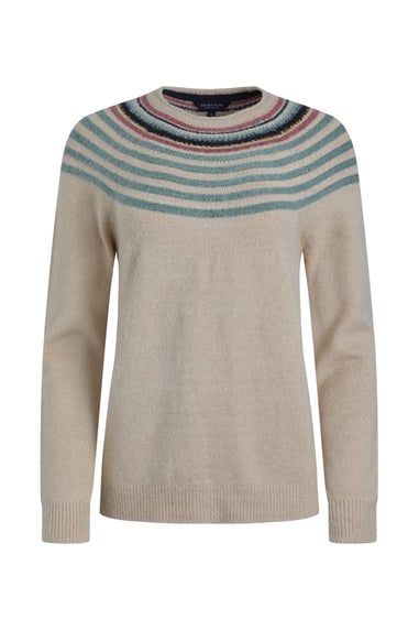 Weird Fish Cream Sinatra Patterned Knit Jumper