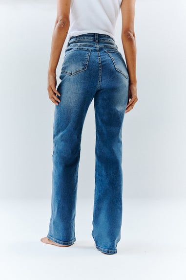 In The Style Mid Blue Tall Sienna Straight Leg Jean