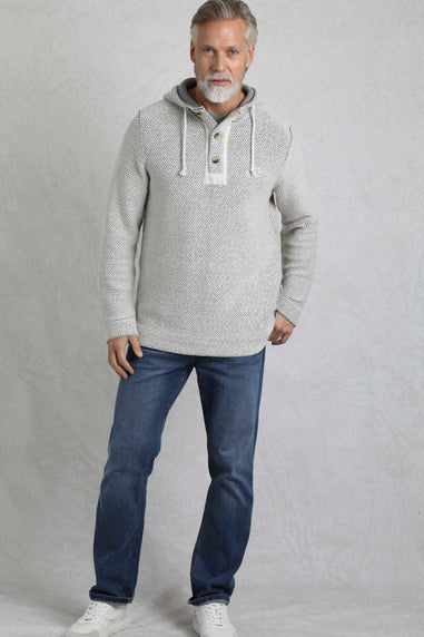 Weird Fish Cream Bakersfield Button Neck Macaroni Hoodie