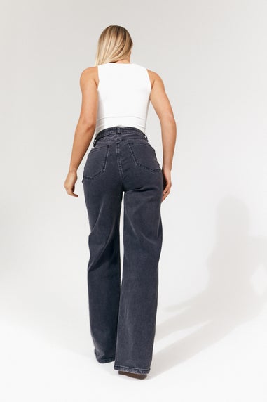 In The Style Black Tall Isla Wide Leg Jeans