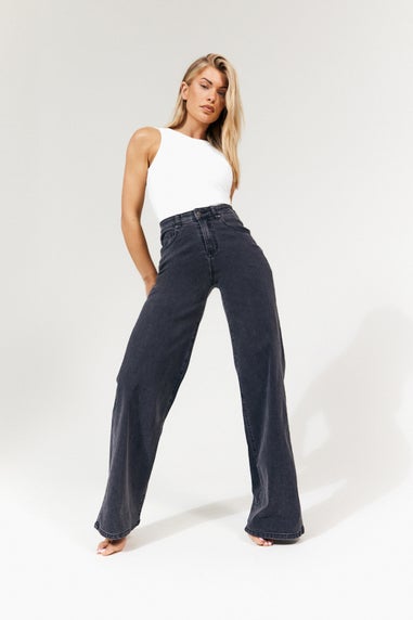 In The Style Black Tall Isla Wide Leg Jeans