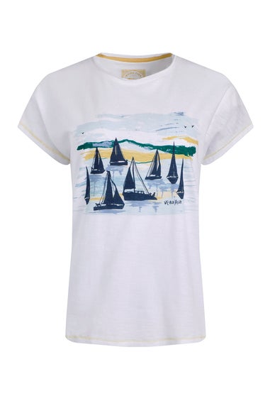 Weird Fish White Set Sail Slub Graphic T-Shirt