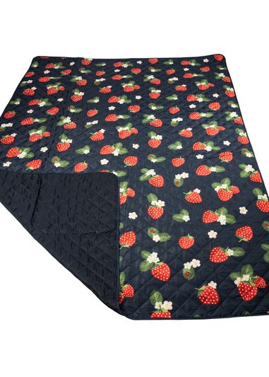 Summerhouse by Navigate Strawberries & Cream Quilted Picnic Blanket