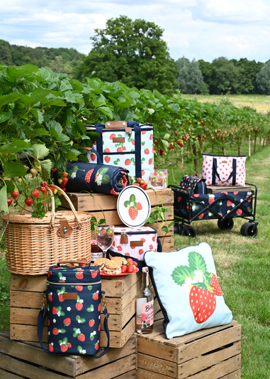 Summerhouse by Navigate Strawberries & Cream Quilted Picnic Blanket