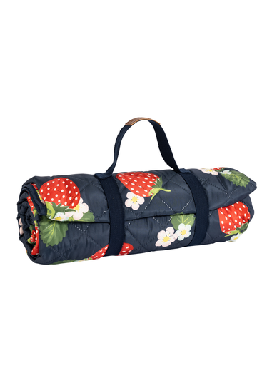 Summerhouse by Navigate Strawberries & Cream Quilted Picnic Blanket