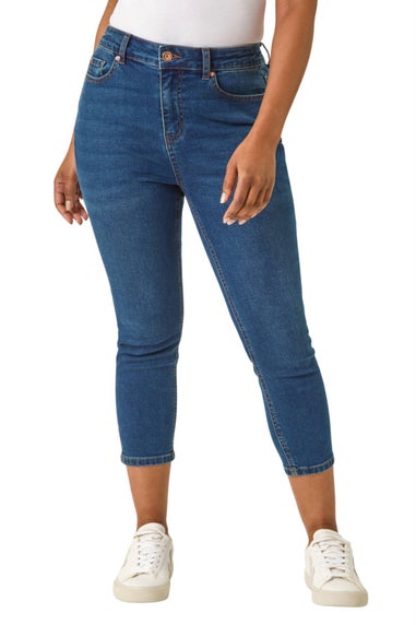 Roman Indigo Petite Slim Crop Stretch Jeans