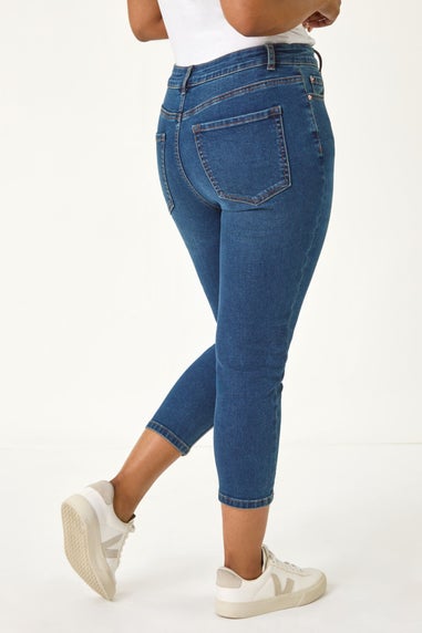 Roman Indigo Petite Slim Crop Stretch Jeans