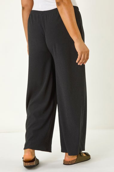 Roman Black Curve Textured Stretch Trouser