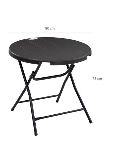 Outsunny Round Garden Dining Table for 4 Foldable Outdoor Table