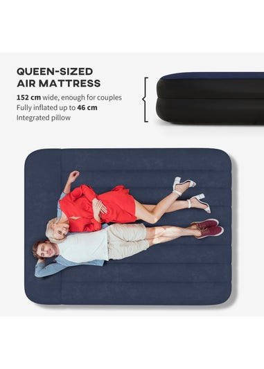 Outsunny King Inflatable Mattress with Electric Pump & Integrated Pillow