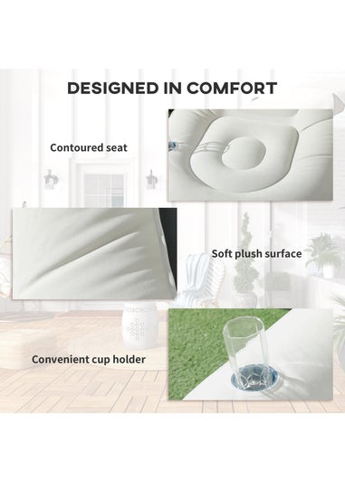Outsunny Inflatable Chair & Foot Stool for Gaming, Reading, & Watching