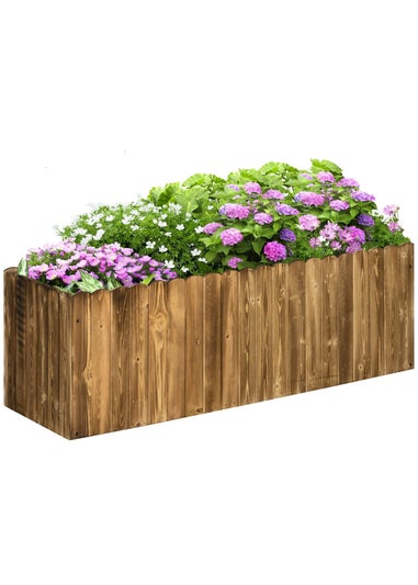 Outsunny Raised Flower Bed Rectangular Planter Container Box Garden