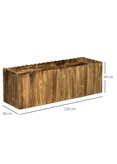 Outsunny Raised Flower Bed Rectangular Planter Container Box Garden