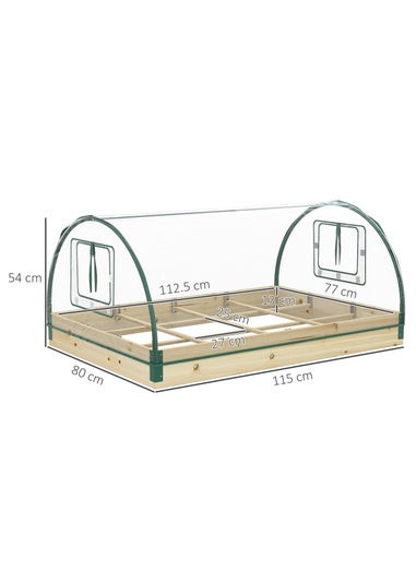 Outsunny Raised Garden Bed with Greenhouse Roll Up Windows