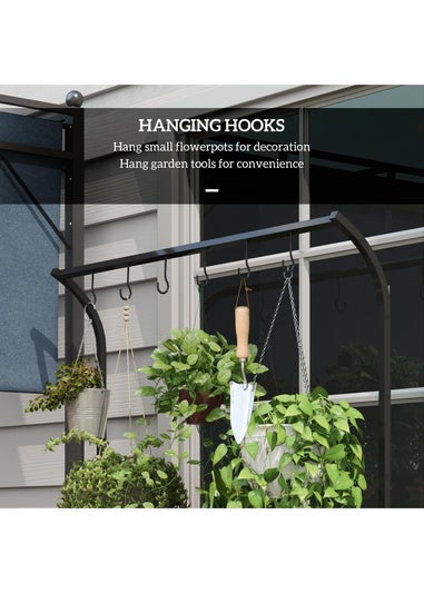 Outsunny 3 Tiered Plant Rack Stand with Hanging Hooks