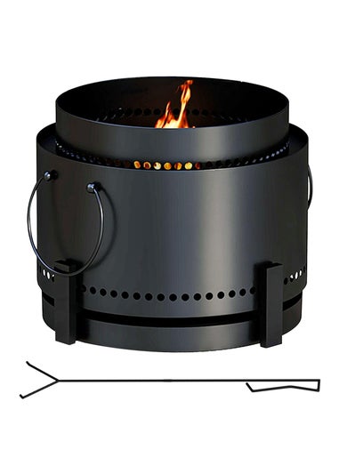 Outsunny Smokeless Wood Burning Firepit Metal Fire Pit