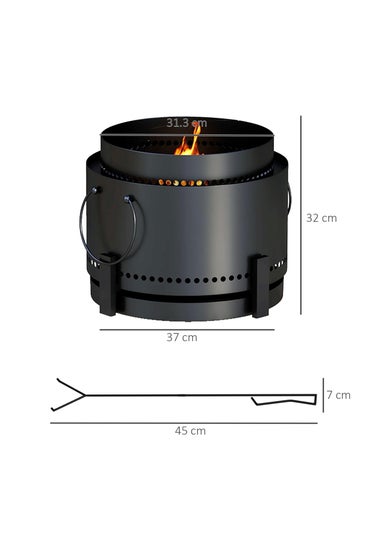 Outsunny Smokeless Wood Burning Firepit Metal Fire Pit