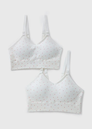2 Pack White Maternity Bras